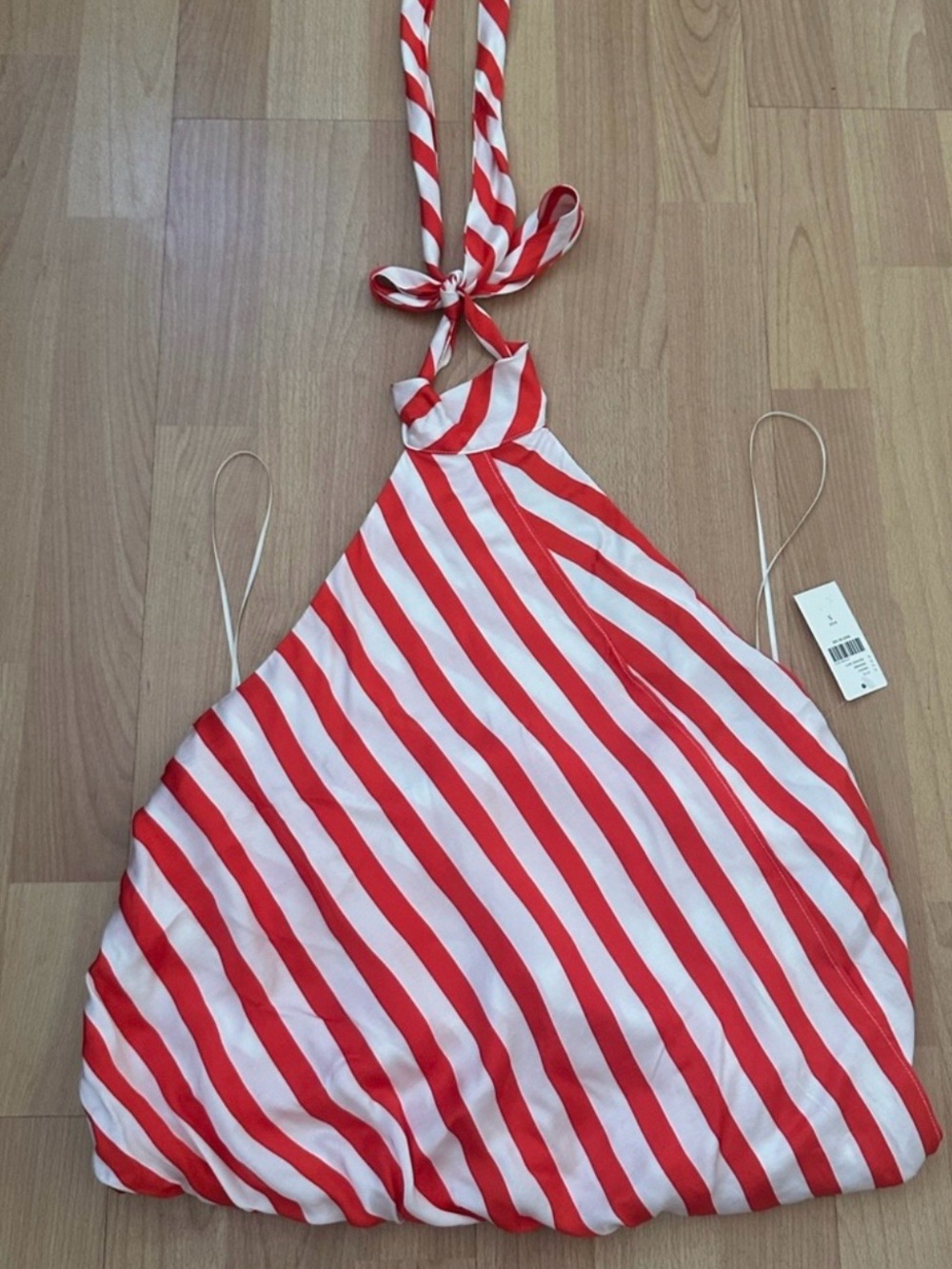 Maeve Red and White Diagonal Halter Stripe Top/ anthropologie